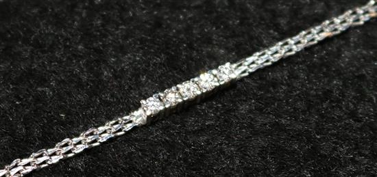 14ct white gold and five stone diamond bracelet